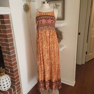 Emery Rose Floral Orange Maxi Dress XL